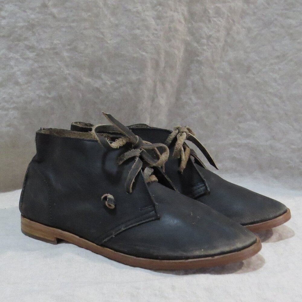 Beek Bunting Chukka Boot Bootie SIZE 7 Sanded Black Gray Leather